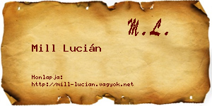 Mill Lucián névjegykártya