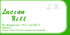 lucian mill business card